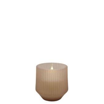 Uyuni geur LED-kaars in glas, wax, 8,5x9,5 cm Uplift beige